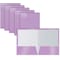 Better Office Products 2 Pocket Glossy Laminated Paper Folders Portfolio Letter Size, Lavender, 25PK 80179 - alternate 1